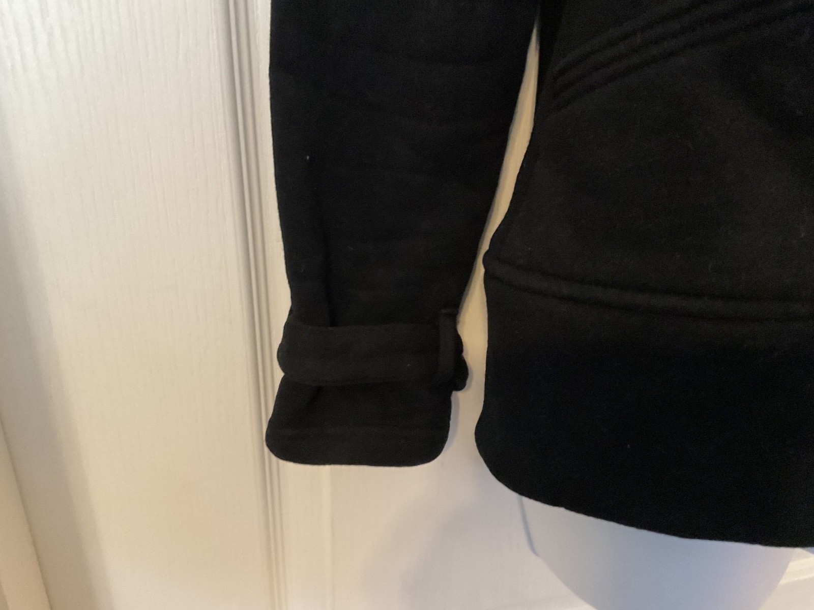 Iris Basic Women’s Black Pea Coat Jacket Size S - image 4