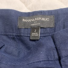 Banana Republic Martin Fit Navy Blue Wool Blend Dress Pants Size 2 Straight Leg