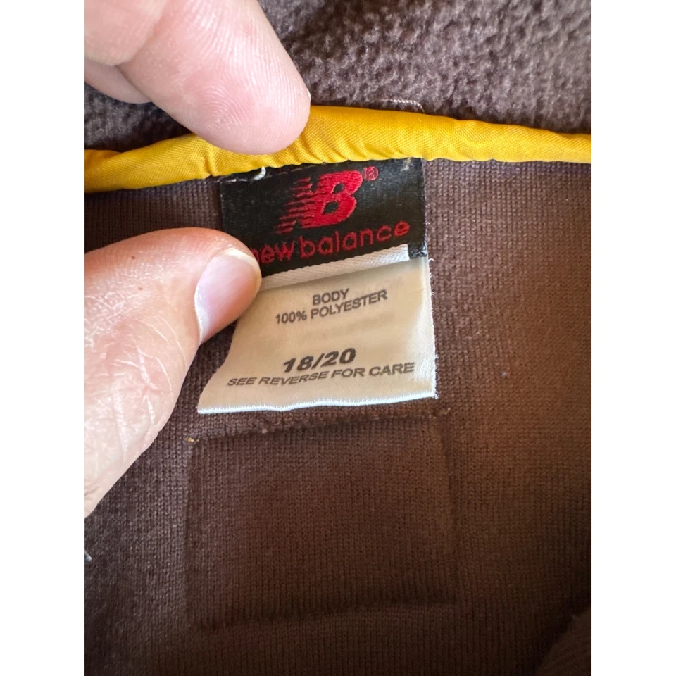 New Balance Winter Sport 18/20 Youth XL Adult M Gray Brown Yellow Fleece Jacket - Image 2 of 4