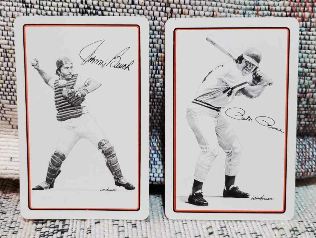 Johnny Bench & Pete Rose Landsman Sports Baseball Playing Cards Cincinnati Reds