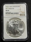 2011 American Eagle 25th Anniversary Silver Dollar $1 MS69 NGC - One Day Sale!!!
