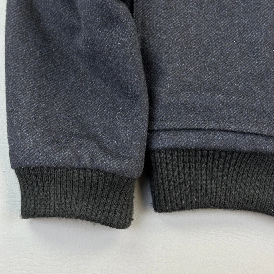 Hart Schaffner Marx Jacket Mens Medium Navy Wool Cashmere Bomber Quilt Lined - Image 2 of 4