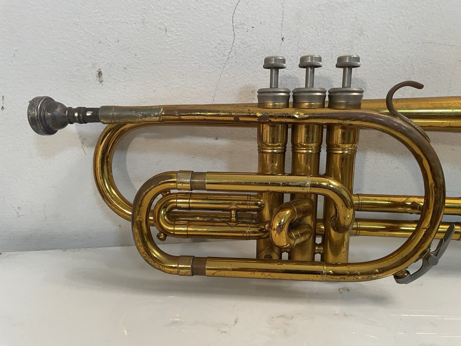 King Cleveland 602 USA Cornet Trumpet W/Mouthpiece #663560 1970’s Brass No Case