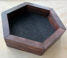 Handcrafted Wood Hexagonal Dice Tray - NEW