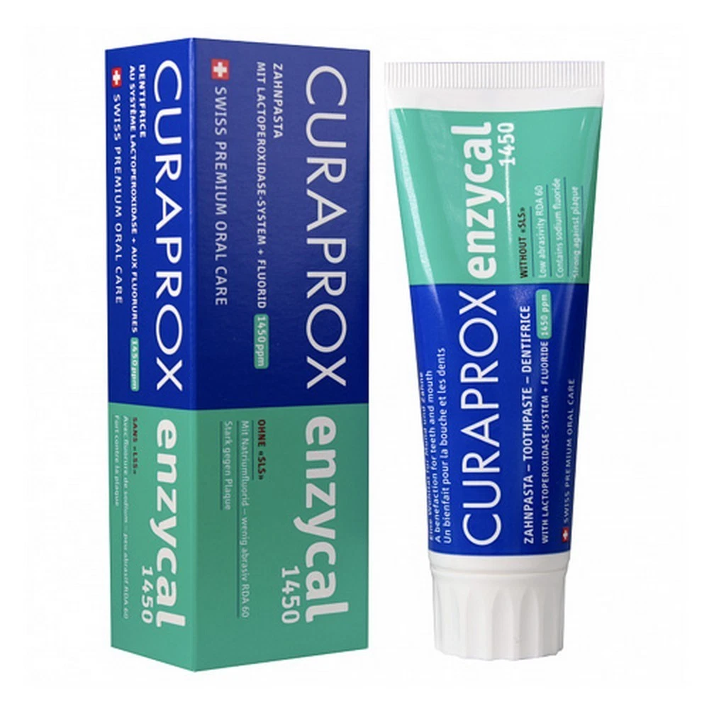 Curaprox Enzycal 1450 Toothpaste SLS Free Low Abrasion 75ml -BULK