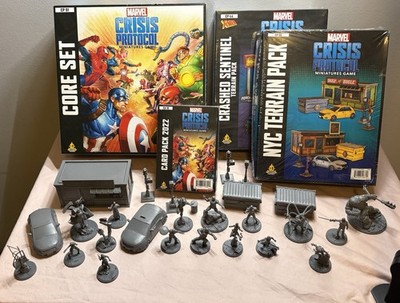 Marvel Crisis Protocol Lot - Assembled Minis, Sleeved Cards, Sealed Boxes, Etc