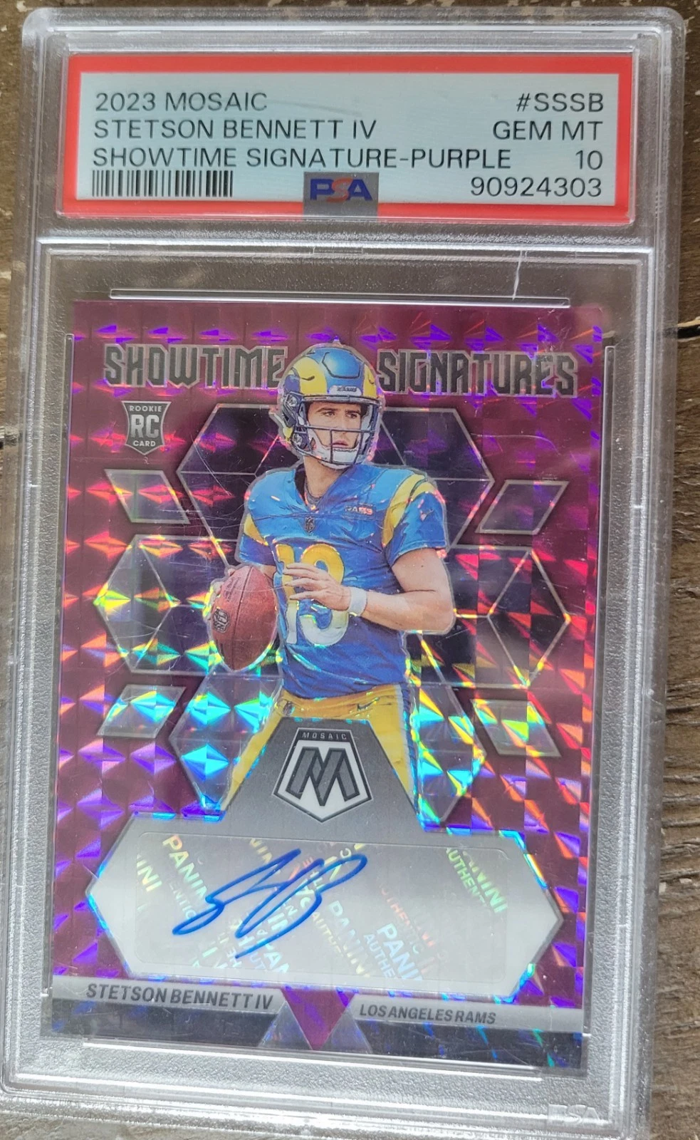 Stetson Bennett Panini Mosaic Showtime Signature #SSSB Purple