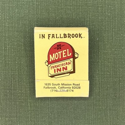 Franciscan Inn Motel Fallbrook California Rare Vintage Matchbook Unstruck