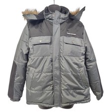 iXtreme Outfitters Hooded Charcoal Grey Oxford Parka Jacket Coat Big Boy's Sz 18