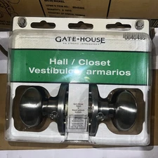 NEW Gate House Hall Closet Brushed Nickel Finish Door Knobs NIP 40485