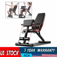 Foldable Incline Decline Adjustable Bench Full Body Workout Gym Weight Exercise