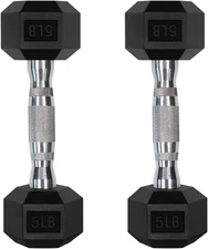 5-300LBS Rubber Encased Hex Dumbbell Sets with Optional Rack for Home Gym, Coate