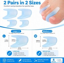 2 Pair Silicone Gel Toe Separators Reusable Toe Spacers for Daily Foot Care