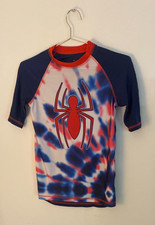 Marvel Spider-Man Swim Set With Red And Blue Tie-Dye Rash Guard And Swim Trunks