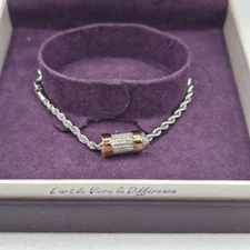 CHARRIOL Forever Waves Charms Bracelet with 2 White Topaz Stones (0.006 ctw)