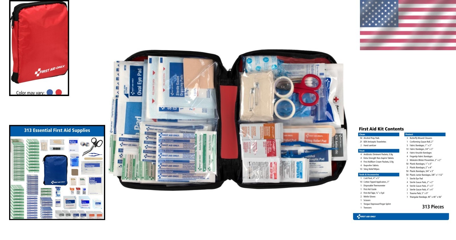 Comprehensive 313-Piece First Aid Kit for Home, Car & Travel - Stay Prepared