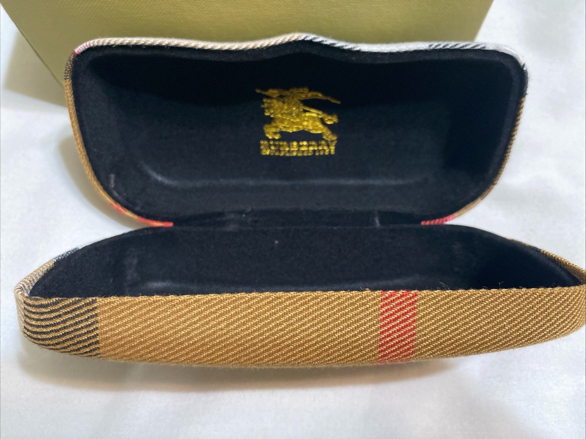 BURBERRY Classic Nova Check Plaid Hard Clamshell Eyeglasses 