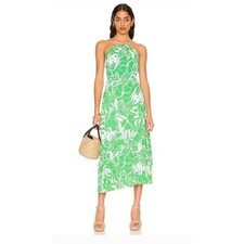 Faithfull The Brand Taormina Green Midi Dress