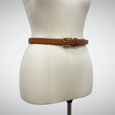 Banana Republic Leather Belt Sz 34 Tan Brass Minimalist Essential