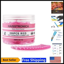 22-16 AWG Red Waterproof Butt Connectors - Tinned Copper Crimp Terminals