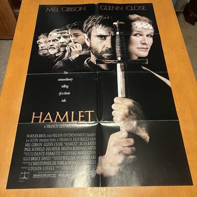 Hamlet Original 1990 Folded 1sh 27x40 Movie Poster Mel Gibson Glenn Close Film