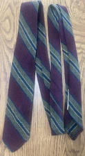 VTG Hand Loomed Mens Tie Yale Co-op Rivetz Of Boston Shetland Maroon Skinny Prep