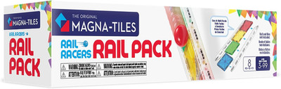 Rail Racers Rail Pack 8-Piece Magnetic Construction Set, the Original Magnetic B