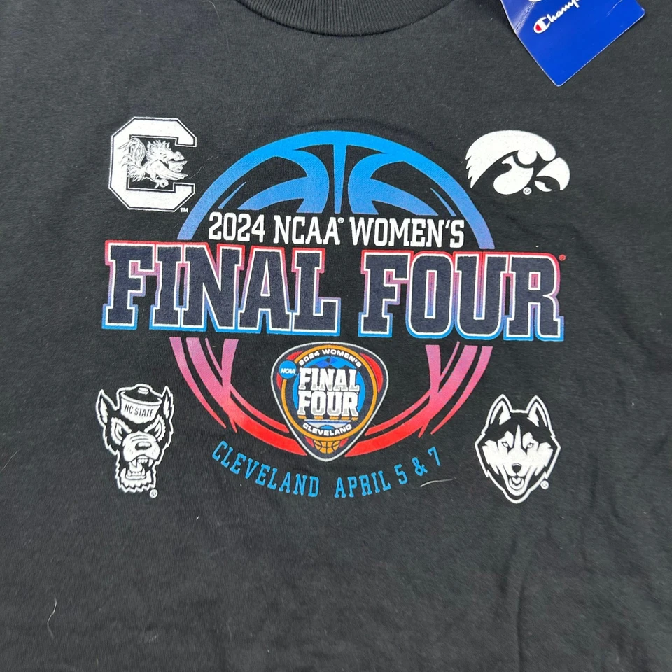 Camiseta Final Four para mujer 2024 NCAA juvenil XL (14-16) negra manga corta nueva con etiquetas Foto 3 de 4