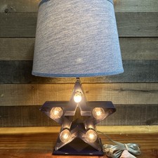 Pottery Barn Kids Blue Star Lamp With Shade 19  Tall