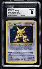 CGC 8 Alakazam 1/102 Base Set Shadowless Holo Pokemon Card