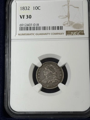 1832 10c Silver Capped Bust Dime NGC VF30.