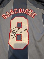 Maglia calcio Paul Gascoigne firmata Inghilterra retro euro 96