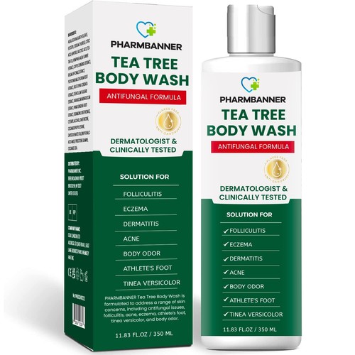 Tea Tree Body Wash Antifungal: Folliculitis Treatment for Dermatitis-Prone...