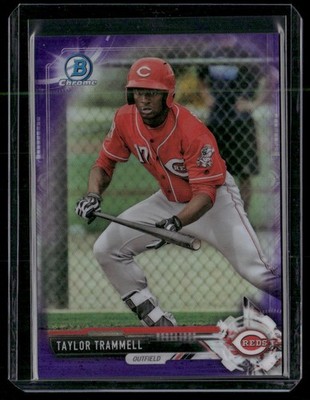 2017 Bowman Draft #BDC-166 Taylor Trammell Chrome Purple Refractor #/250