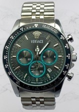 Luxury Look Versace Chronograph/Date Black Quartz Men's Wristwatch Swiss Made
