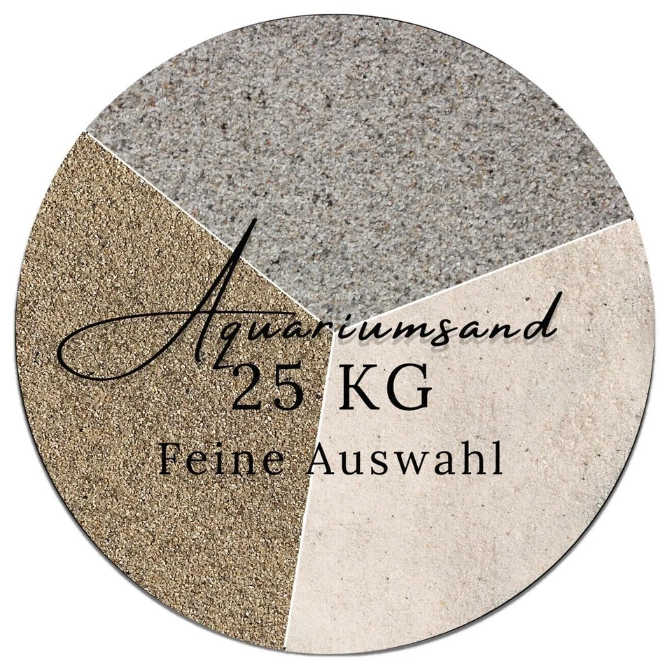 KRISTALLQUARZSAND Aquariumsand Aquariensand 25 kg in 3 Naturfarben bis 2mm gewaschen + hocherhitzt
