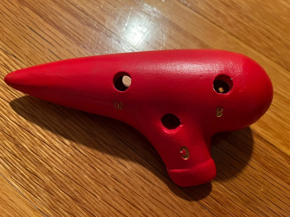 Antiguo Spiel-Manileit Zur Concert Ocarina Red Ceramic with Box Foto 3 de 4