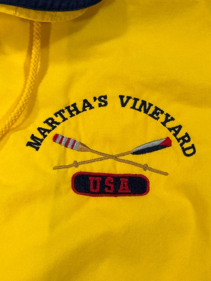 Chaqueta Tri-Mountain Para Hombre Mediana Amarilla Marthas Vineyard Rowing Crew Cortavientos Foto 3 de 4