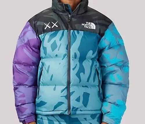 KAWS x The North Face Retro 1996 Nuptse Jacket Monterey Blue Nuptse Print  Size S