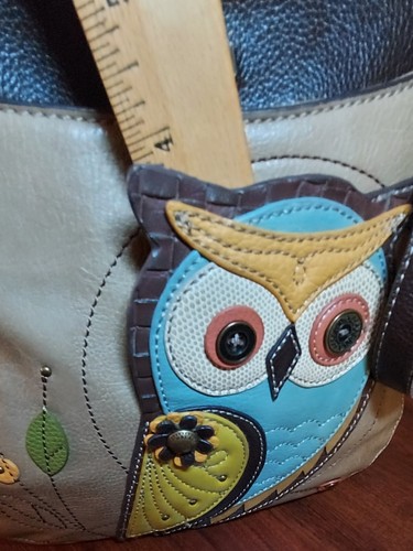 Chala Owl Crossbody Handbag Purse Embroidery Accents Artsy Fashion Fun Accessory - Picture 4 of 9
