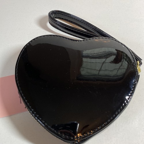 Juicy Couture Black Logo Heart Shaped Coin Purse NIB - Picture 6 of 12