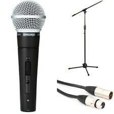 Shure Sm58s Handheld Microphone With Stand And Cable