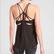 Women  s S Small Athleta Black Solace Support Strappy Bra Top In Powervita