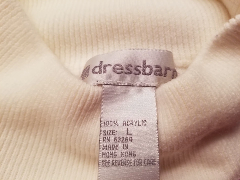 Dressbarn Womens Sweater Shirt Top Blouse Size L Large Ivory - Image 2 of 4
