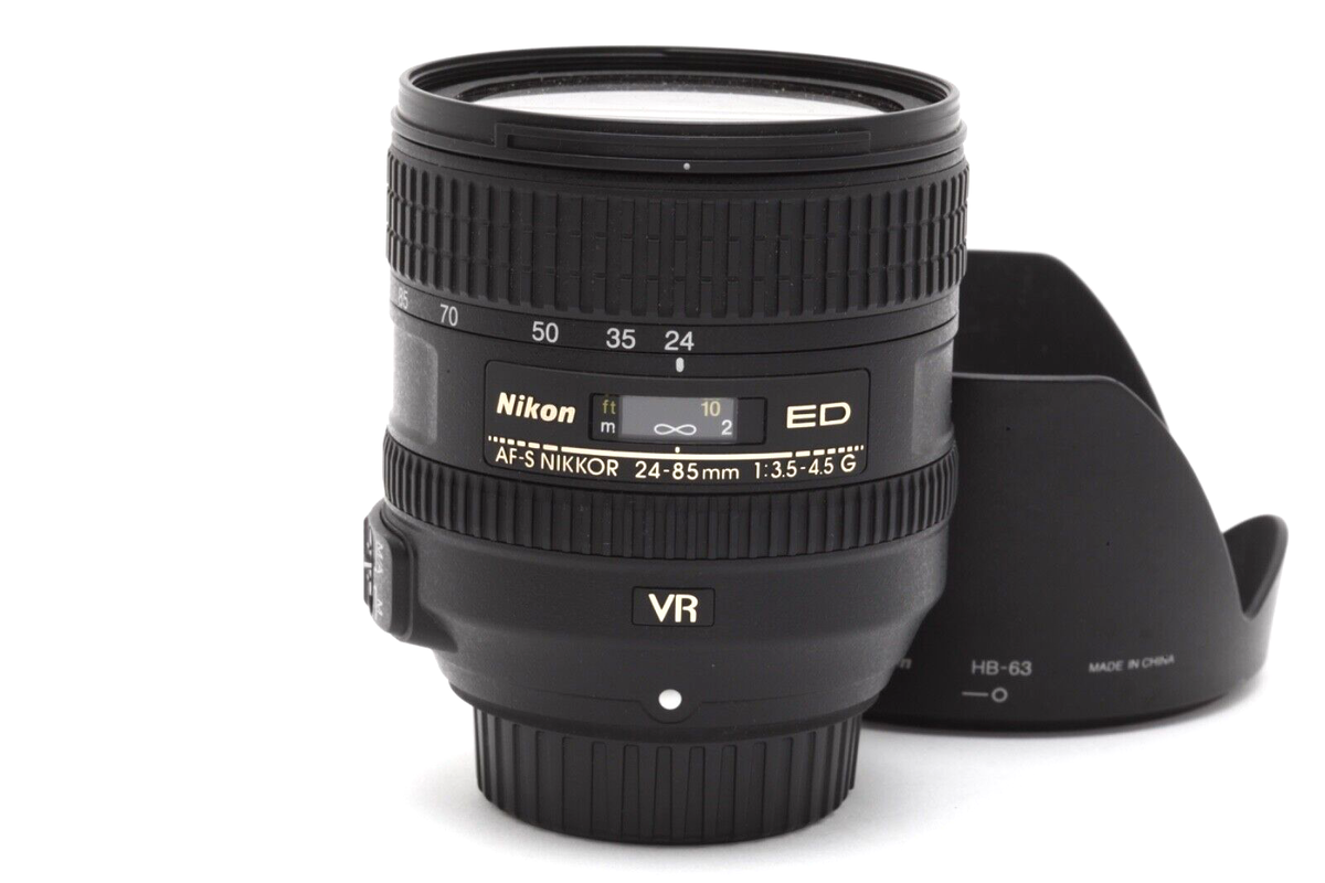 Nikon AF-S NIKKOR 24-85mm f3.5-4.5 G ED VR Lens with Hood Nikon AF-S NIKKOR 24-85mm f3.5-4.5 G ED VR Lens with Hood