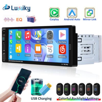 6.86 Zoll Single 1DIN Autoradio Apple Carplay Android Auto Bluetooth FM USB MP5