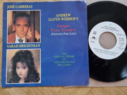 Jose Carreras & Sarah Brightman - Friends Forever 7"""" Vinyl Germany - Picture 1 of 1
