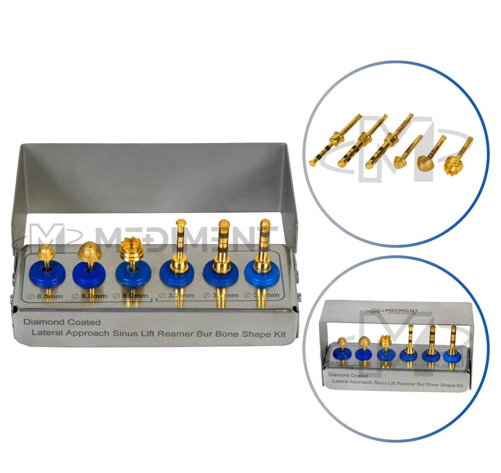 Dental Diamond Golden Lateral Approach Reamer Bur Bone Shape Sinus Lift ...