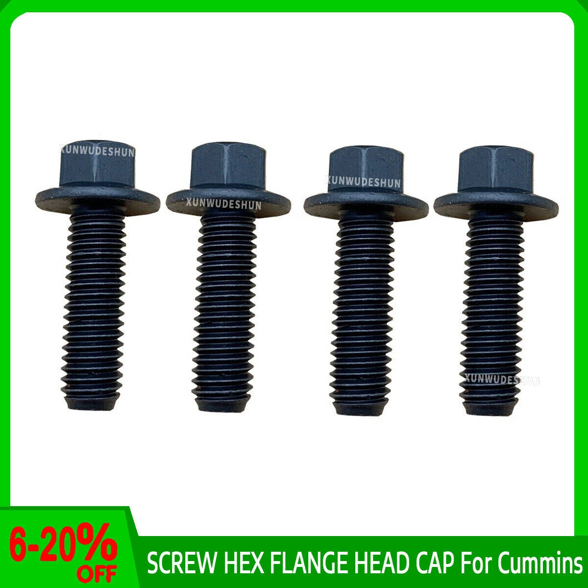 4PCS New SCREW HEX FLANGE HEAD CAP For Cummins Engine 3900631 