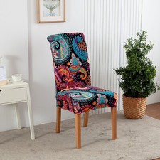 4/6pcs dining room chair cover elastic printed decorative protective cover